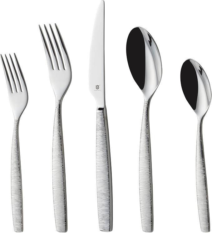 Engraved Silverware Set for 12 | 18/10 Stainless Steel Flatware by DANIALLI