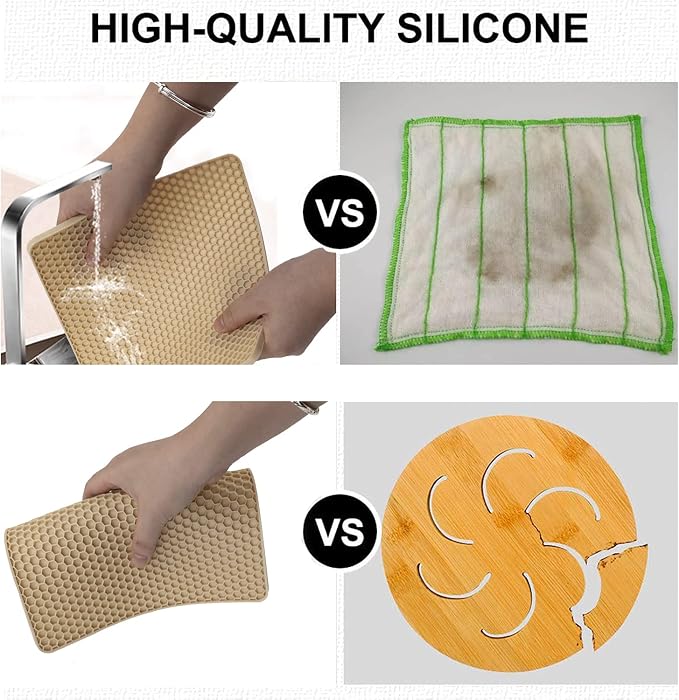 4 Pack Silicone Trivets for Hot Pots and Pans, Pot Holders Hot Pads, Non-Slip & - Image 5