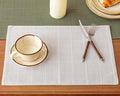 Linen Checked Placemats Set of 4, Machine Washable, Thick Textured Farmhouse by Aoztio