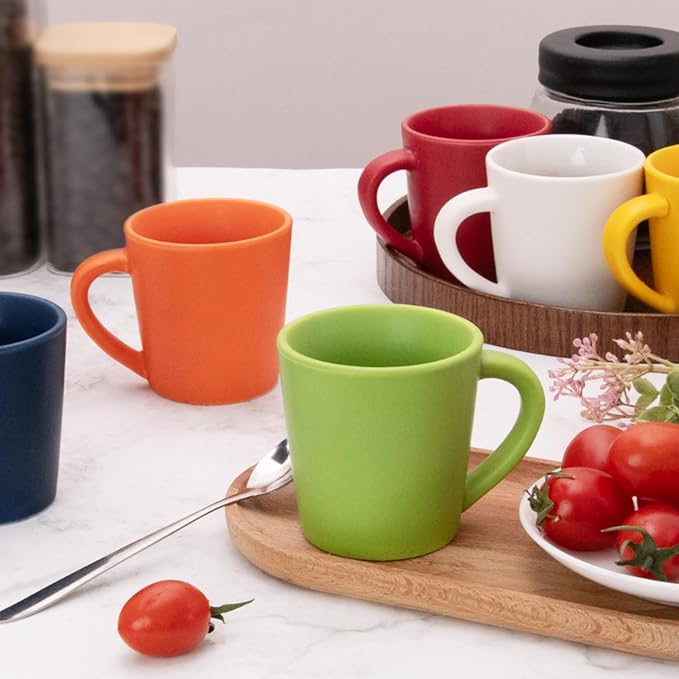 4.2 oz Espresso Cups Set of 2, Ceramic Orange Coffee Mugs Demitasse Cups | - Image 4