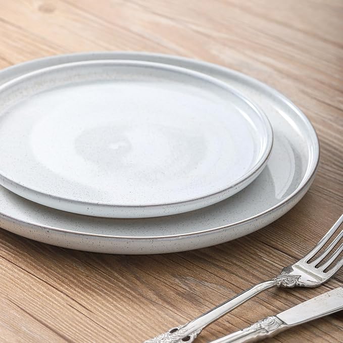 Ceramic Dinner Plates Set of 6, Stoneware 8 Inch, Dishwasher and Oven Safe - Image 7