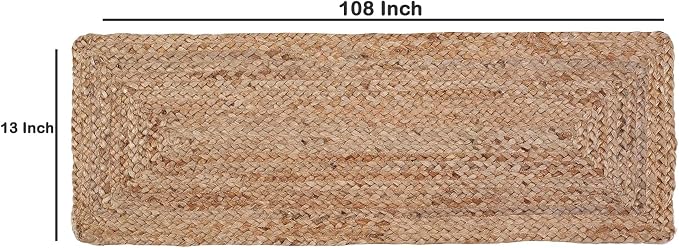 Pack of 2 Handwoven Rectangle Jute Braided Table Runner 13 x 108 Inch, 100% - Image 2