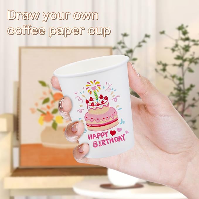 Clawsoff 1000 Count Paper Cups 8 oz Disposable Hot/Cold Coffee Cups White | - Image 5