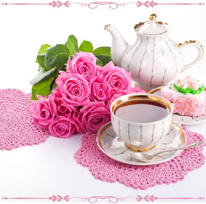 10 Pcs 8 Inch Cute Crochet Doilies Crochet Flower Coasters Handmade Cotton - Image 6