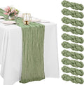 10 Pack Sage Green Cheesecloth Table Runner 10FT Boho Gauze Fabric Table Runner by HAISIWLKJ