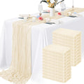 20 Pack Ivory Cheesecloth Table Runner 10FT Long Boho Gauze Fabric Table Runner by Lamshionow
