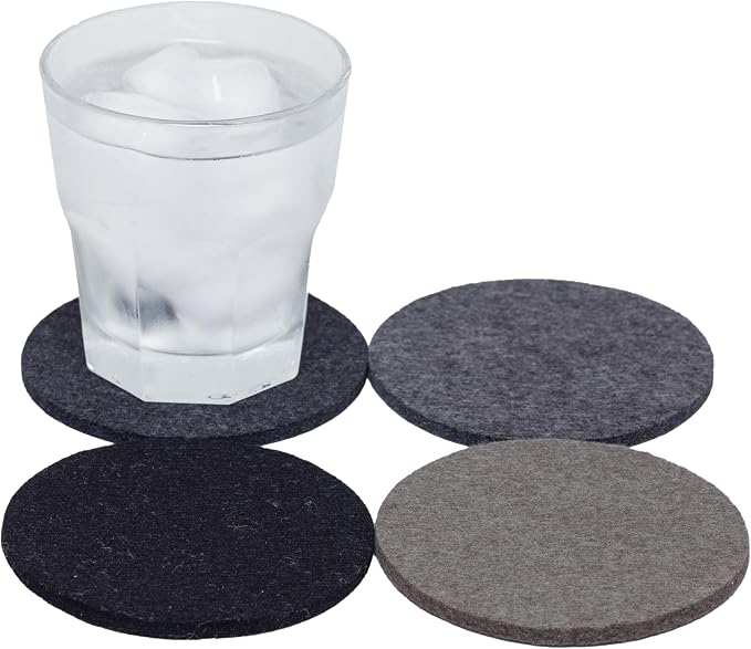 Graf Lantz - Bierfilzl Merino Wool Round Coasters Set of 4 - Shadow - Absorbs by GrafLantz