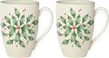 Lenox Hosting the Holidays Holly Porcelain Christmas Mug Set by Lenox