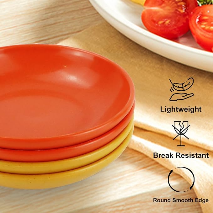 4 Inch Soy Sauce Dishes 8 Pieces, Lightweight and Unbreakable Wheat Straw Plates - Image 3
