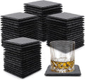 VIBRATITE 60 Pack 4 Inch Square Black Slate Drink Coasters | Laser Engraving by VIBRATITE