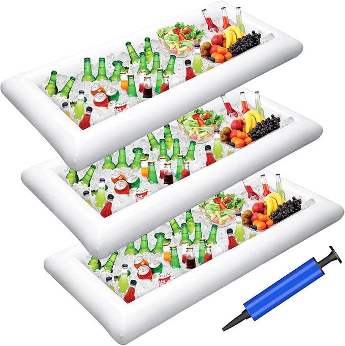 Jasonwell 3 PCS Inflatable Serving Bars Ice Buffet Salad Serving Trays Food by Jasonwell