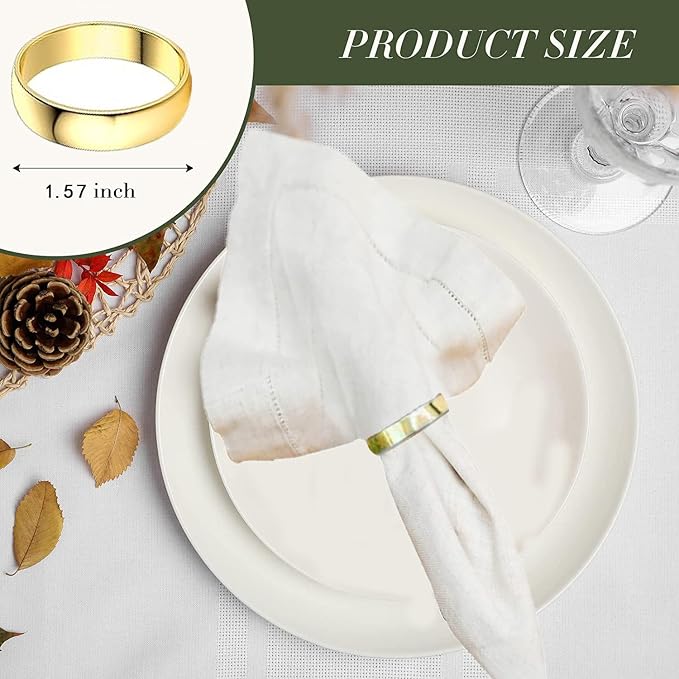 Gold Napkin Rings-10 Pcs Stainless Steel Napkin Rings | Metal Napkin Ring - Image 2