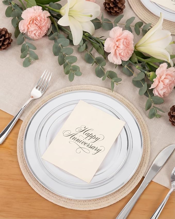 bUCLA 600pcs Silver Plastic Dinnerware Set - Image 4