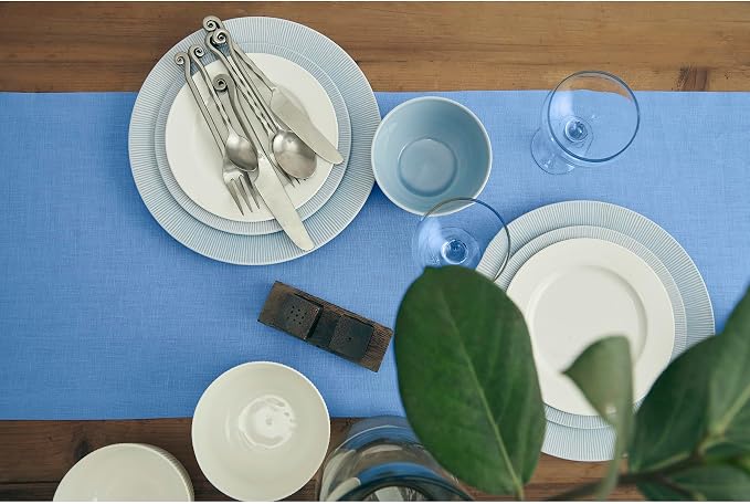 Solino Home 100% Pure Linen Table Runner Provence Blue, Fete 14 x 48 in | Table - Image 4