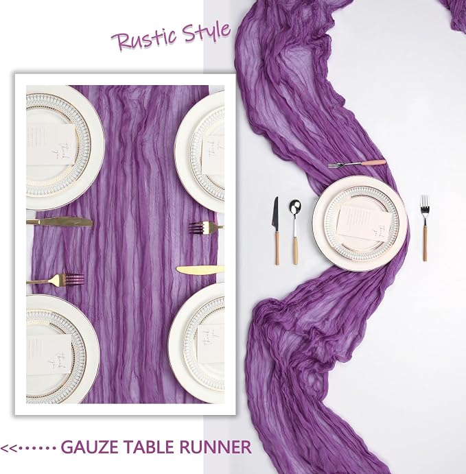 12 Pack Purple Cheesecloth Table Runner 10Ft Gauze Cheese Cloth Table Runner - Image 5