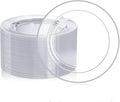 FOCUSLINE 100 Clear Silver Plastic Plates 10 Inch, Disposable Clear Plates by FOCUSLINE