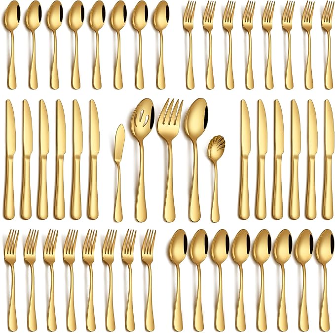 PHILIPALA 45 Piece Gold Silverware Set by PHILIPALA