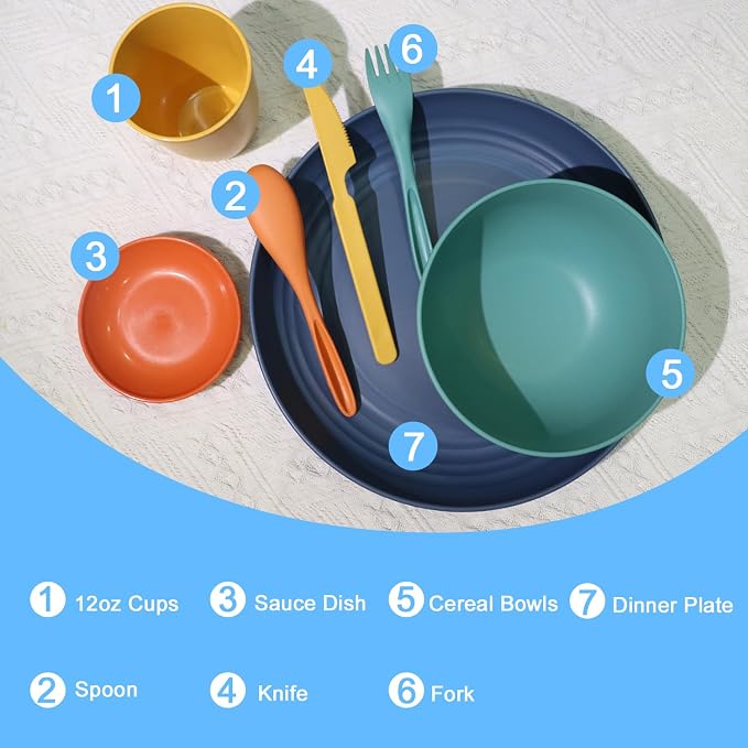 Wheat straw plates and bowls sets - Image 3