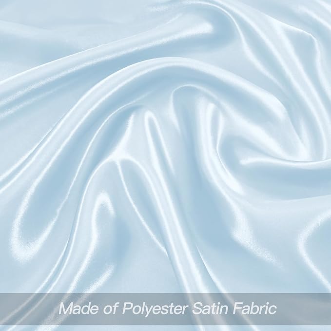 P Pothuiny 12 Pcs Light Blue Satin Napkins 17 x 17 in, Satin Cloth Napkins | - Image 4
