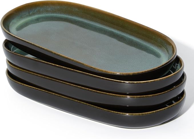 12" Deep Serving Platters, Stoneware Party Tray Set by Jopnerkni