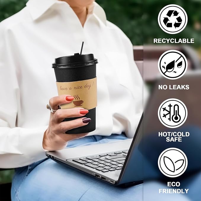 Clawsoff 500 Pack 16 oz Disposable Paper Coffee Cups - Image 5