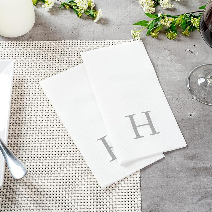 Luxenap 15.8 X 7.9 Inch Linen-Feel Guest Towels, 50 Lettered Hand Towels - Image 6