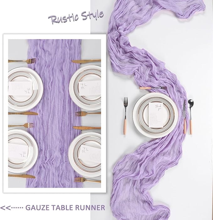 6 Pack Lilac Purple Cheesecloth Table Runner 10Ft Lavender Gauze Cheese Cloth - Image 6
