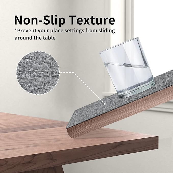 Maxpearl Faux Leather Placemats Set of 6, Suitable - Image 6