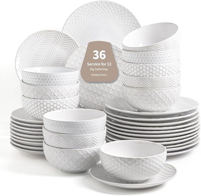 36-Piece Dinnerware Set for 12, Transform Your Table by FOBENTA