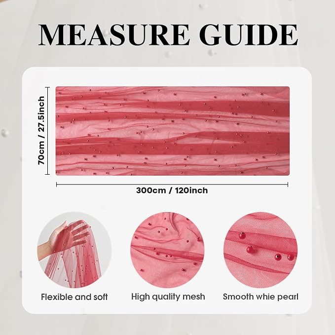 Artoid Mode Pearl Red Gauze Table Runner 120 Inch 10FT, Seasonal Sheer Dining - Image 4