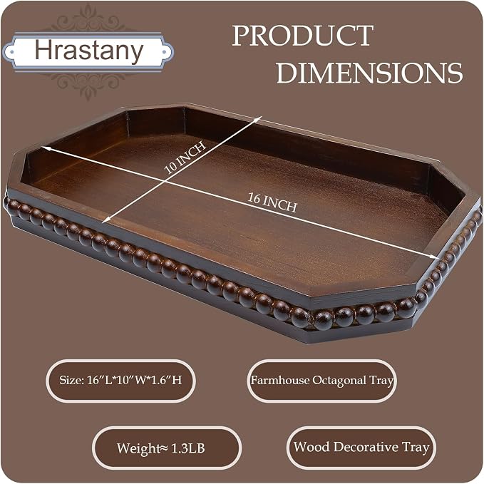 Hrastany Retro Brown Wood Serving Tray - Image 2
