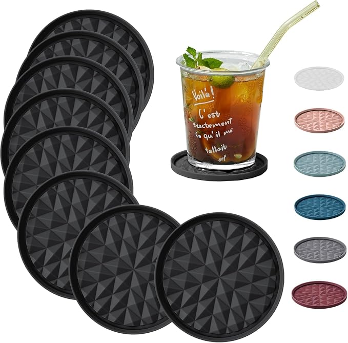 Silicone Drink Coasters Set of 8, Coaster by Wingcases