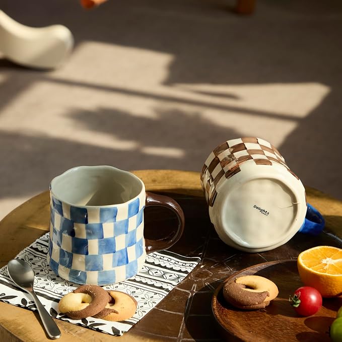 Retro Checkered Ceramic Coffee Mug 16Oz - Image 7