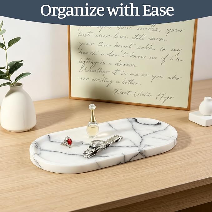 Natural Marble Tray, Catchall for Perfume, Jewelry Dish Milas Lilac - Image 3