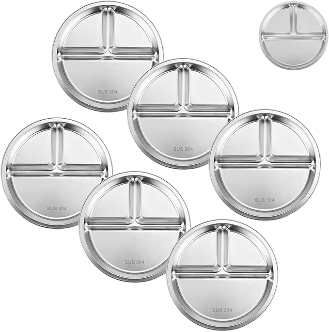 PandaEar Stainless Steel Divided Plates by PandaEar