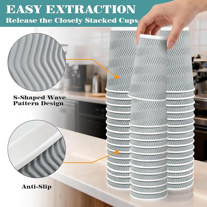 Ginkgo 100 Pack 16 oz Disposable Insulated Coffee Cups - Image 5