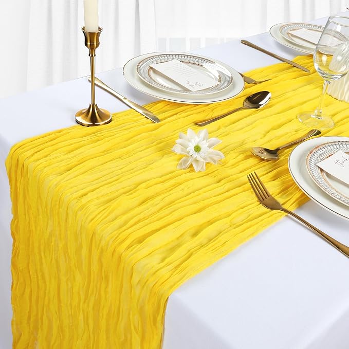 12 Pack Lemon Yellow Cheesecloth Table Runner 10Ft Gauze Cheese Cloth Table - Image 4