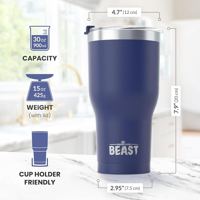 Beast 30 oz Tumbler Stainless Steel Vacuum Insulated Coffee Ice Cup Double Wall - Image 7
