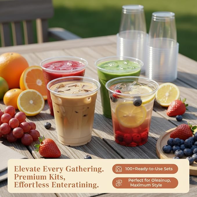 110 Pack 16 oz Disposable Clear Plastic Cups - Image 7