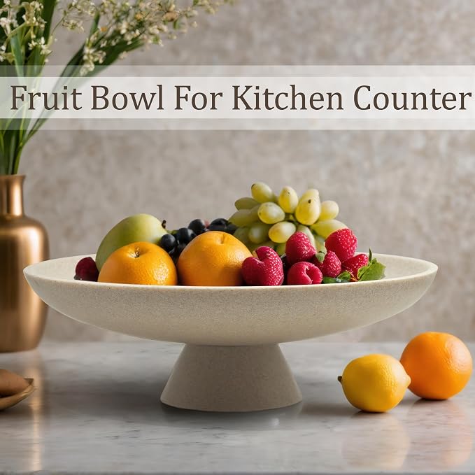 LIN CHUAN Large Decorative Bowl, Resin Pedestal Fruit Bowl, this stylish bowl - Image 4