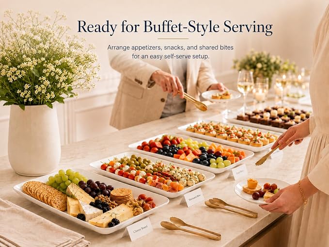 DELLING 16 Inch Large Serving Platter Set of 3, Oven Safe to 590°F, Dinnerware - Image 4