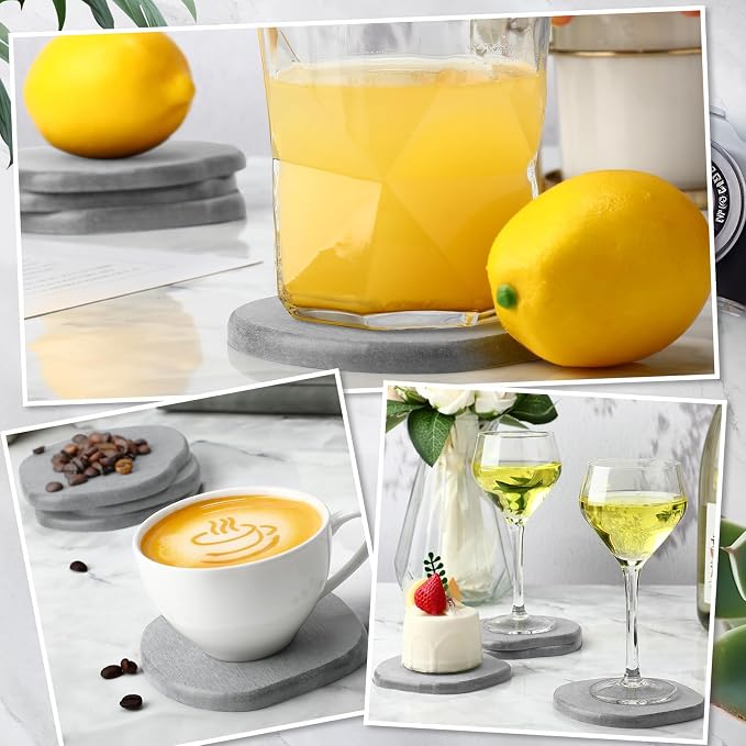 Diatomaceous Earth Coasters Set of 8，Cool Absorbent Quick-Dry Drink Coasters - Image 7