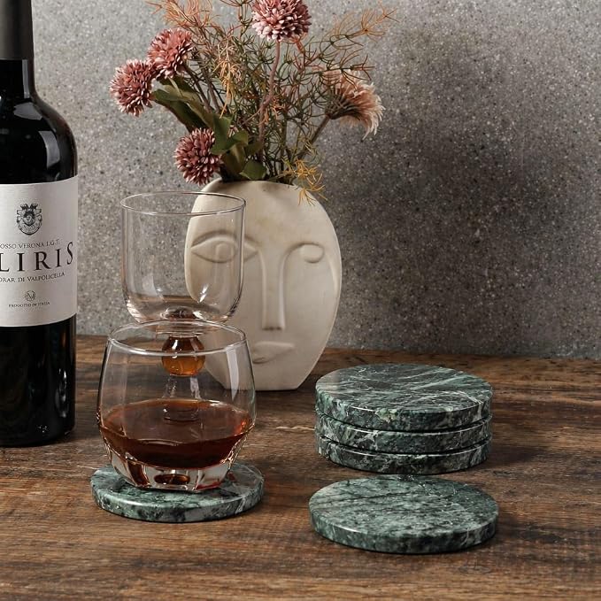 Marble Coasters, Round Modern Coaster Set of 4 - Image 7