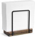 Wican Napkin Holder for Table, Wood Iron Standing Napkin Dispenser | Dining by Wican