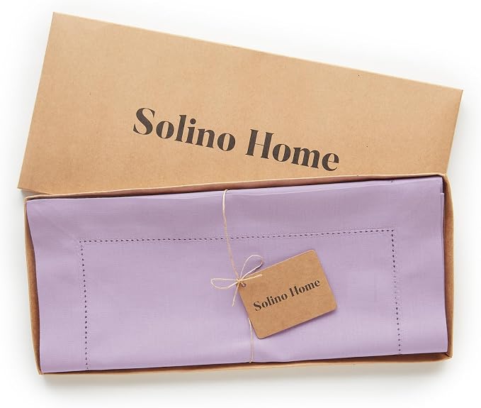 Solino Home Cotton Linen Dining Table Runner Lavender Woven, 14 x 120 in | - Image 4