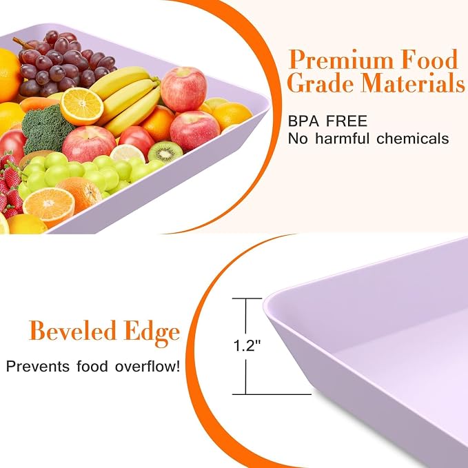 WOWBOX 6 pcs Serving Tray for Entertaining, Serving Platters for Snacks - Image 3