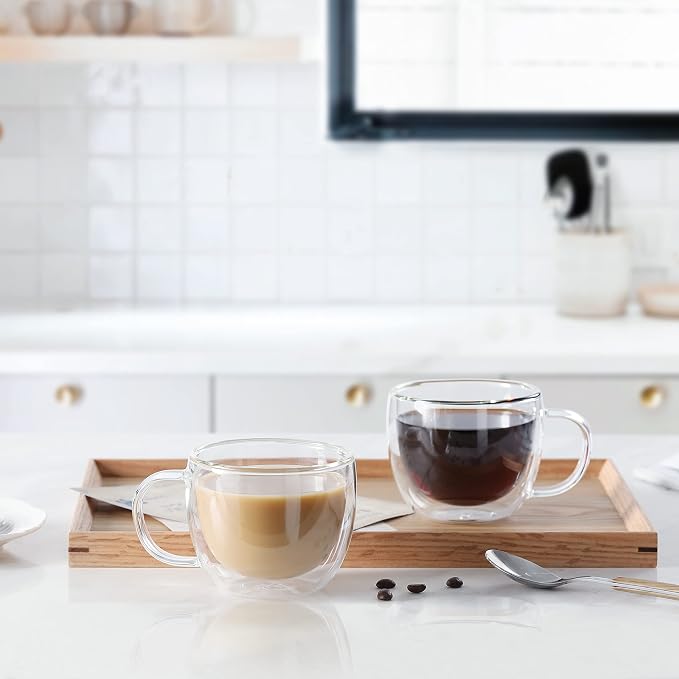 CNGLASS 8oz Double Wall Glass Coffee Mugs, Cappuccino - Image 7
