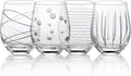 Joeyan Hand Blown Etched Stemless Wine Glasses by JoeyanHousehold