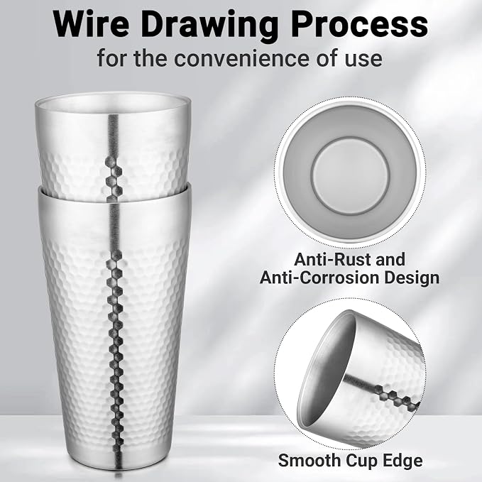 Beasea Stainless Steel Cups 19 oz, 2 Pack Large 18.6oz 550ml Stainless Steel - Image 3