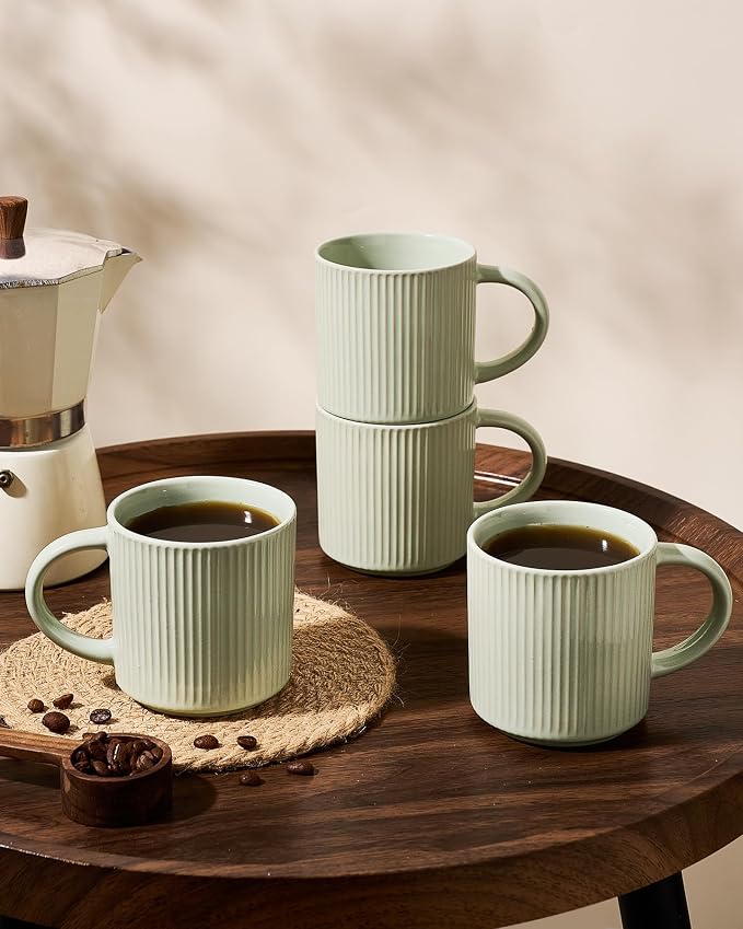 famiware Coffee Mug Set for 4, Star 12 oz Catering Mugs Cup Set - Image 3